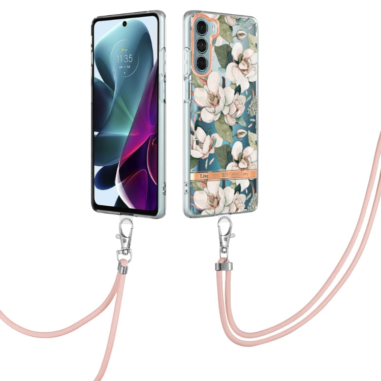 Flowers Series TPU Phone Case with Lanyard – Lanyard, TPU, For Motorola Moto G71 5G, For Motorola Moto G200, For Nokia G20/G10, For Nokia G21/G11 For Motorola Moto G200 Green Gardenia
