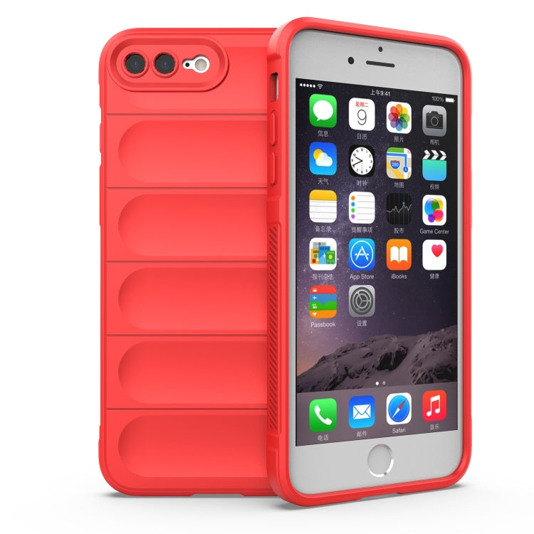 Magic Shield TPU + Flannel Phone Case – TPU, For iPhone SE 2022 / SE 2020 / 8 / 7, For iPhone 8 Plus / 7 Plus For iPhone SE 2022 SE 2020 8 7 Red