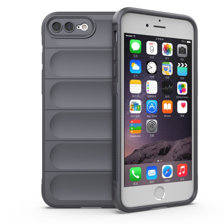 Magic Shield TPU + Flannel Phone Case – TPU, For iPhone SE 2022 / SE 2020 / 8 / 7, For iPhone 8 Plus / 7 Plus For iPhone 8 Plus 7 Plus Dark Grey
