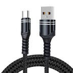 6A Woven Style USB Charging Cable, Cable Length: 1m, USB-C / Type-C,... USB-C Type-C Black