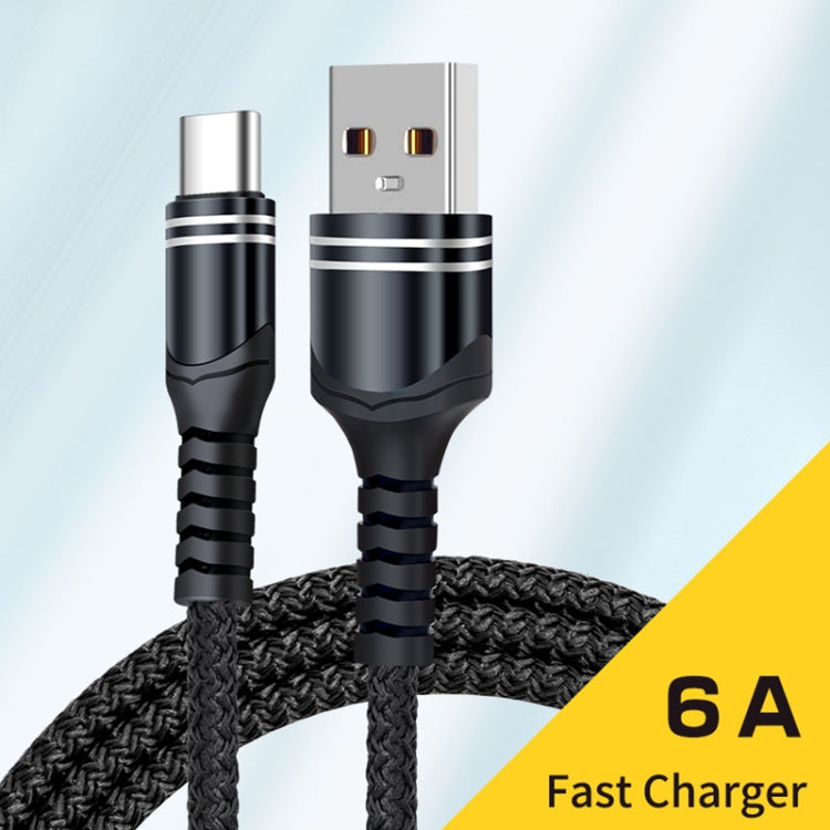 6A Woven Style USB Charging Cable, Cable Length: 1m, USB-C / Type-C,...