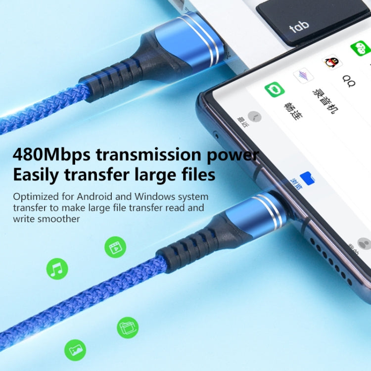 6A Woven Style USB Charging Cable, Cable Length: 1m, USB-C / Type-C,...