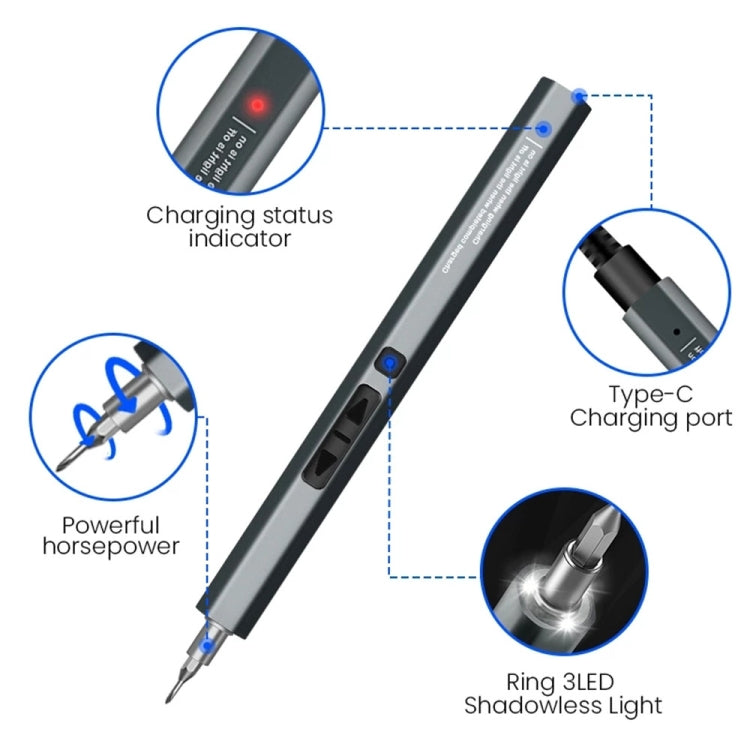 Type-C Port Rechargeable Cordless Electric Screwdriver Set, 12 in 1, 33 in 1, 49 in 1 – Magnetic