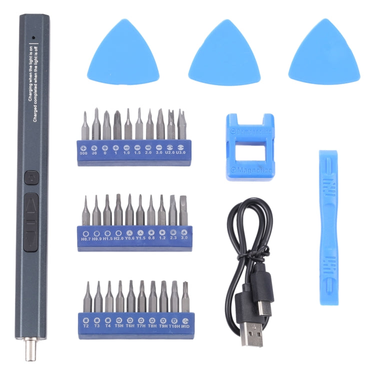 Type-C Port Rechargeable Cordless Electric Screwdriver Set, 12 in 1, 33 in 1, 49 in 1 – Magnetic 33 in 1