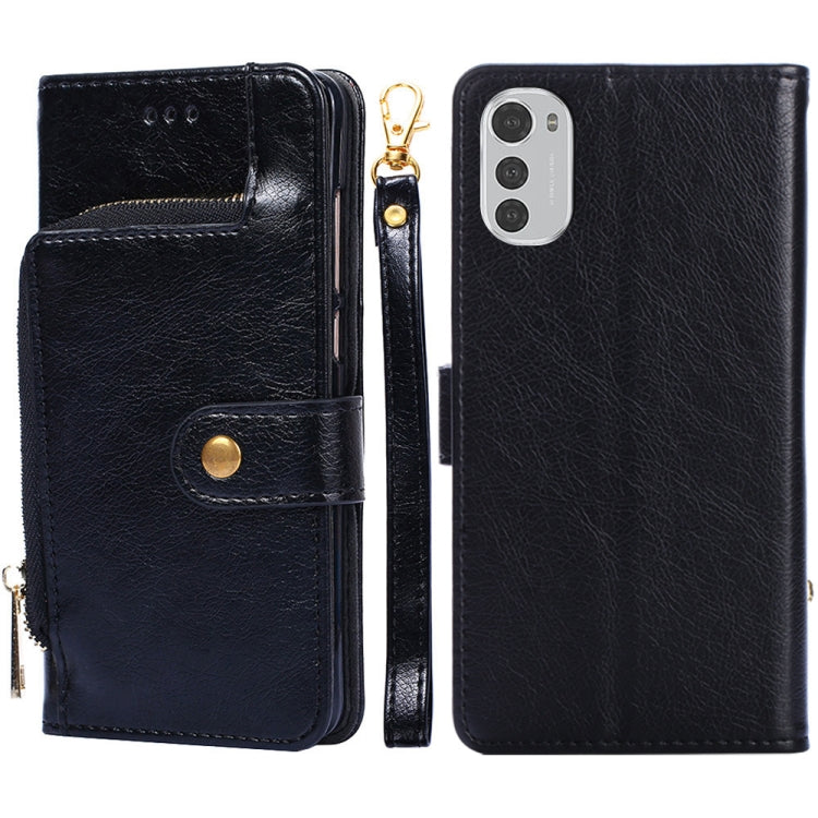 Zipper Bag Leather Phone Case – Card Slot, Leather, TPU, For Motorola Moto E32, For OPPO A36/A76 4G Global, For OPPO A57 5G 2022/Realme Q5i, For Motorola Moto G22, For OPPO A95 5G, For Motorola Moto G52 4G/Moto G82 5G For Motorola Moto E32 Black