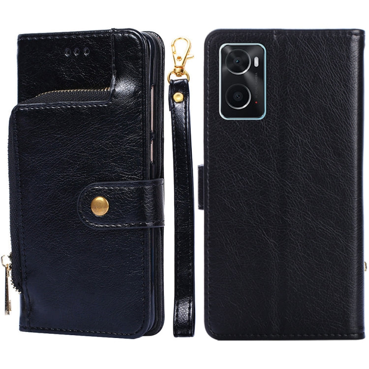 Zipper Bag Leather Phone Case – Card Slot, Leather, TPU, For Motorola Moto E32, For OPPO A36/A76 4G Global, For OPPO A57 5G 2022/Realme Q5i, For Motorola Moto G22, For OPPO A95 5G, For Motorola Moto G52 4G/Moto G82 5G For OPPO A36 A76 4G Global Black