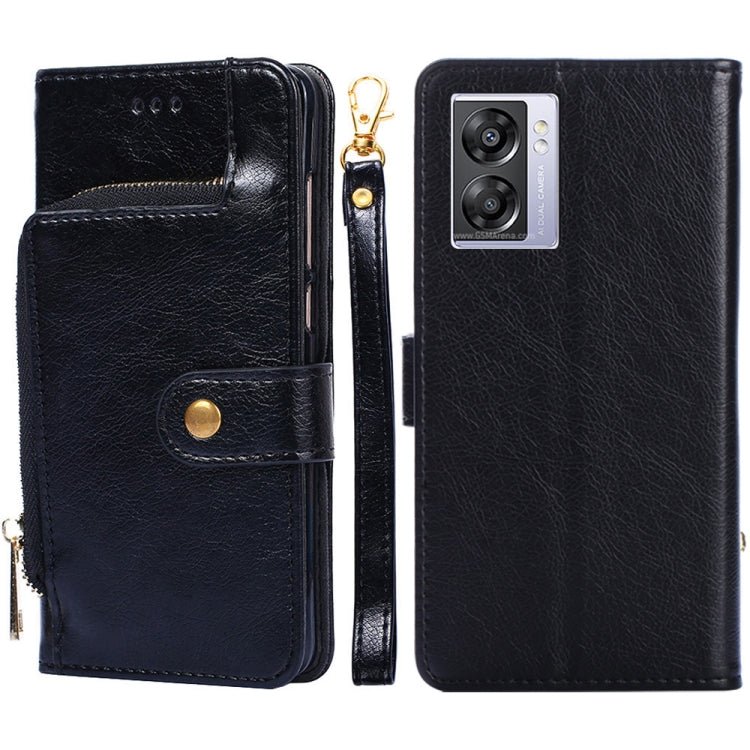 Zipper Bag Leather Phone Case – Card Slot, Leather, TPU, For Motorola Moto E32, For OPPO A36/A76 4G Global, For OPPO A57 5G 2022/Realme Q5i, For Motorola Moto G22, For OPPO A95 5G, For Motorola Moto G52 4G/Moto G82 5G For OPPO A57 5G 2022 Realme Q5i Black