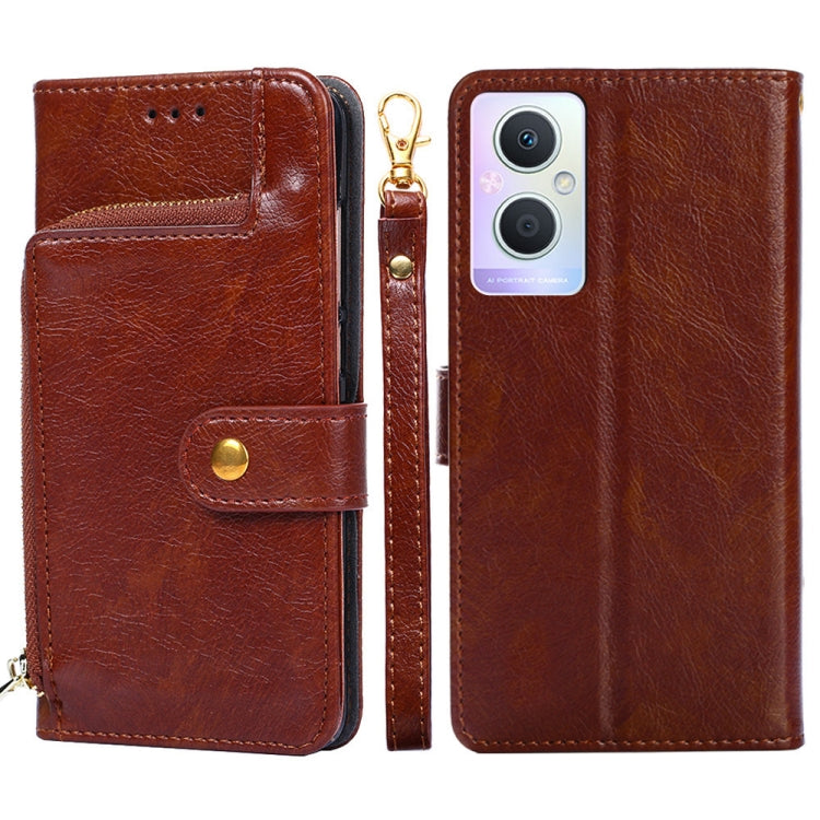 Zipper Bag Leather Phone Case – Card Slot, Leather, TPU, For Motorola Moto E32, For OPPO A36/A76 4G Global, For OPPO A57 5G 2022/Realme Q5i, For Motorola Moto G22, For OPPO A95 5G, For Motorola Moto G52 4G/Moto G82 5G For OPPO A95 5G Brown