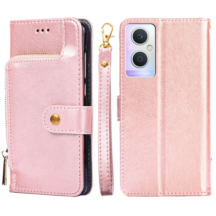 Zipper Bag Leather Phone Case – Card Slot, Leather, TPU, For Motorola Moto E32, For OPPO A36/A76 4G Global, For OPPO A57 5G 2022/Realme Q5i, For Motorola Moto G22, For OPPO A95 5G, For Motorola Moto G52 4G/Moto G82 5G For OPPO A95 5G Rose Gold