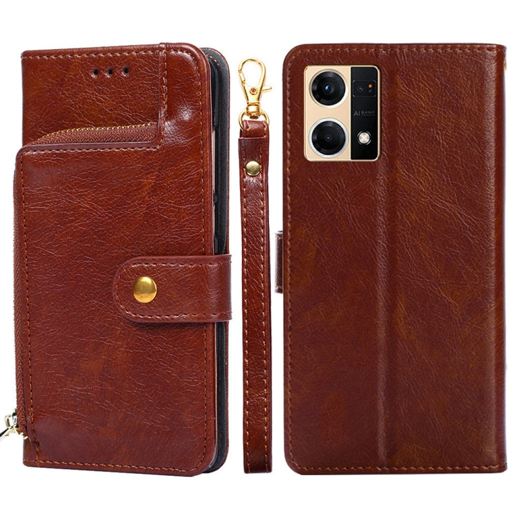 Zipper Bag Leather Phone Case – Card Slot, Leather, TPU, For OPPO Find X5 Pro, For OPPO K10 5G, For OPPO K10 Pro 5G, For OPPO Reno7 4G/F21 Pro 4G, For OPPO Reno7 5G Global/Find X5 Lite, For OPPO Realme 9 Pro For OPPO Reno7 4G F21 Pro 4G Brown