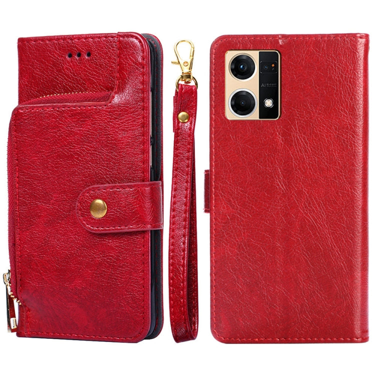 Zipper Bag Leather Phone Case – Card Slot, Leather, TPU, For OPPO Find X5 Pro, For OPPO K10 5G, For OPPO K10 Pro 5G, For OPPO Reno7 4G/F21 Pro 4G, For OPPO Reno7 5G Global/Find X5 Lite, For OPPO Realme 9 Pro For OPPO Reno7 4G F21 Pro 4G Red