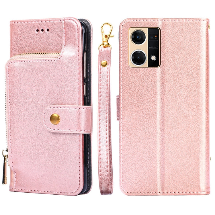 Zipper Bag Leather Phone Case – Card Slot, Leather, TPU, For OPPO Find X5 Pro, For OPPO K10 5G, For OPPO K10 Pro 5G, For OPPO Reno7 4G/F21 Pro 4G, For OPPO Reno7 5G Global/Find X5 Lite, For OPPO Realme 9 Pro For OPPO Reno7 4G F21 Pro 4G Rose Gold