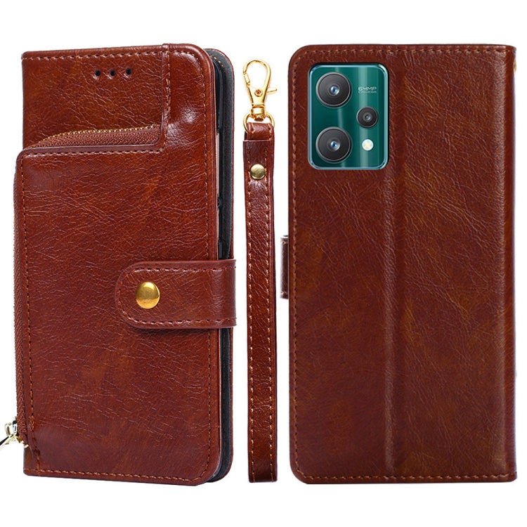 Zipper Bag Leather Phone Case – Card Slot, Leather, TPU, For OPPO Find X5 Pro, For OPPO K10 5G, For OPPO K10 Pro 5G, For OPPO Reno7 4G/F21 Pro 4G, For OPPO Reno7 5G Global/Find X5 Lite, For OPPO Realme 9 Pro For OPPO Realme 9 Pro Brown