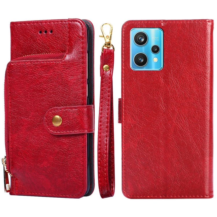 Zipper Bag Leather Phone Case, For OPPO Realme 9 Pro+/Realme 9 Pro Plus, For OPPO Realme 9 Pro+, For OPPO Realme?9i/A36?4G/A96?4G/K10?4G/A76?4G, For OPPO Realme C35, For OPPO Realme GT Neo 3, For OPPO Realme GT2 Pro, For OPPO Realme Narzo 50i For OPPO Realme 9 Pro+ Red