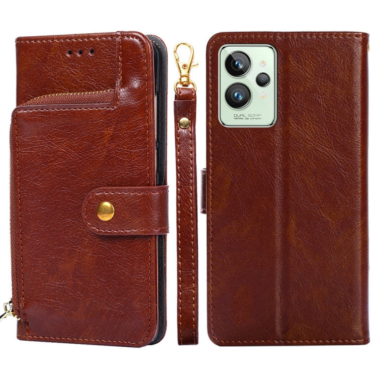 Zipper Bag Leather Phone Case, For OPPO Realme 9 Pro+/Realme 9 Pro Plus, For OPPO Realme 9 Pro+, For OPPO Realme?9i/A36?4G/A96?4G/K10?4G/A76?4G, For OPPO Realme C35, For OPPO Realme GT Neo 3, For OPPO Realme GT2 Pro, For OPPO Realme Narzo 50i For OPPO Realme GT2 Pro Brown
