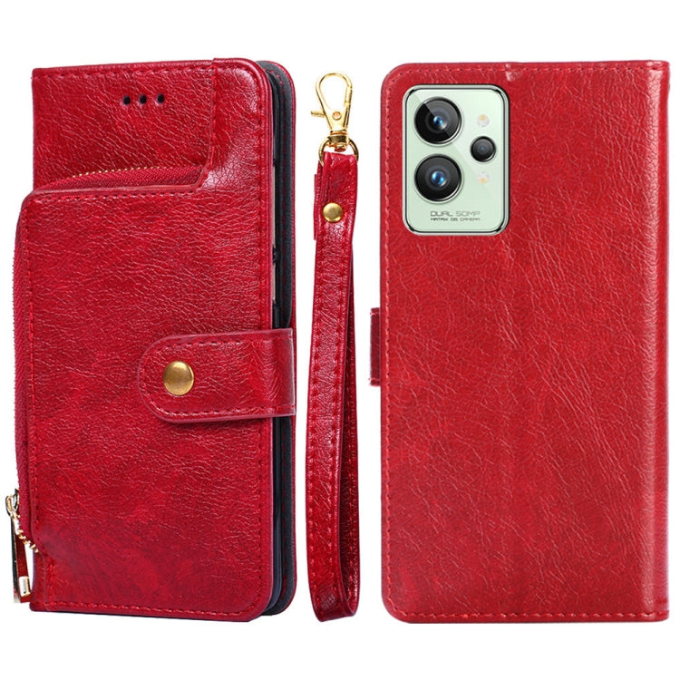 Zipper Bag Leather Phone Case, For OPPO Realme 9 Pro+/Realme 9 Pro Plus, For OPPO Realme 9 Pro+, For OPPO Realme?9i/A36?4G/A96?4G/K10?4G/A76?4G, For OPPO Realme C35, For OPPO Realme GT Neo 3, For OPPO Realme GT2 Pro, For OPPO Realme Narzo 50i For OPPO Realme GT2 Pro Red