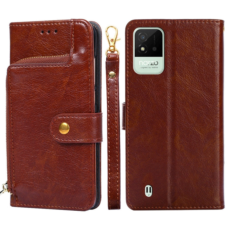 Zipper Bag Leather Phone Case, For OPPO Realme 9 Pro+/Realme 9 Pro Plus, For OPPO Realme 9 Pro+, For OPPO Realme?9i/A36?4G/A96?4G/K10?4G/A76?4G, For OPPO Realme C35, For OPPO Realme GT Neo 3, For OPPO Realme GT2 Pro, For OPPO Realme Narzo 50i For OPPO Realme Narzo 50i Brown
