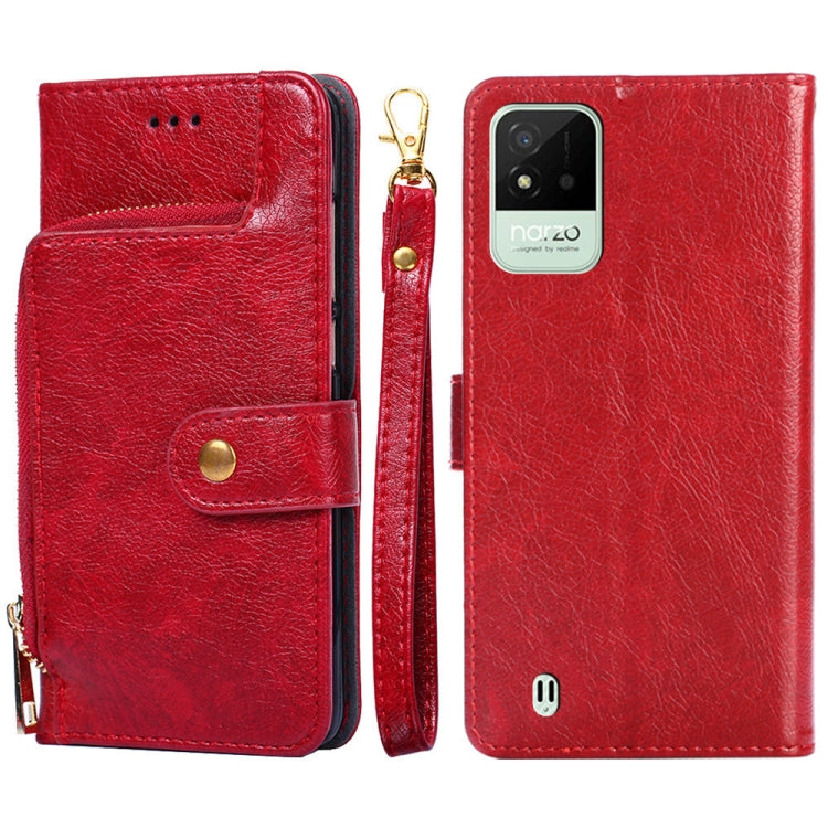 Zipper Bag Leather Phone Case, For OPPO Realme 9 Pro+/Realme 9 Pro Plus, For OPPO Realme 9 Pro+, For OPPO Realme?9i/A36?4G/A96?4G/K10?4G/A76?4G, For OPPO Realme C35, For OPPO Realme GT Neo 3, For OPPO Realme GT2 Pro, For OPPO Realme Narzo 50i For OPPO Realme Narzo 50i Red