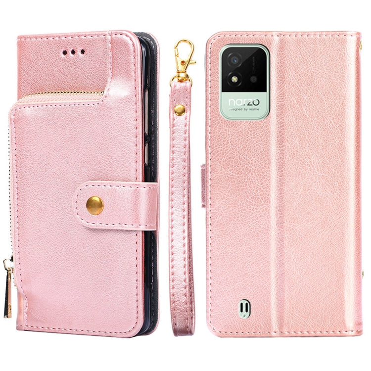 Zipper Bag Leather Phone Case, For OPPO Realme 9 Pro+/Realme 9 Pro Plus, For OPPO Realme 9 Pro+, For OPPO Realme?9i/A36?4G/A96?4G/K10?4G/A76?4G, For OPPO Realme C35, For OPPO Realme GT Neo 3, For OPPO Realme GT2 Pro, For OPPO Realme Narzo 50i For OPPO Realme Narzo 50i Rose Gold