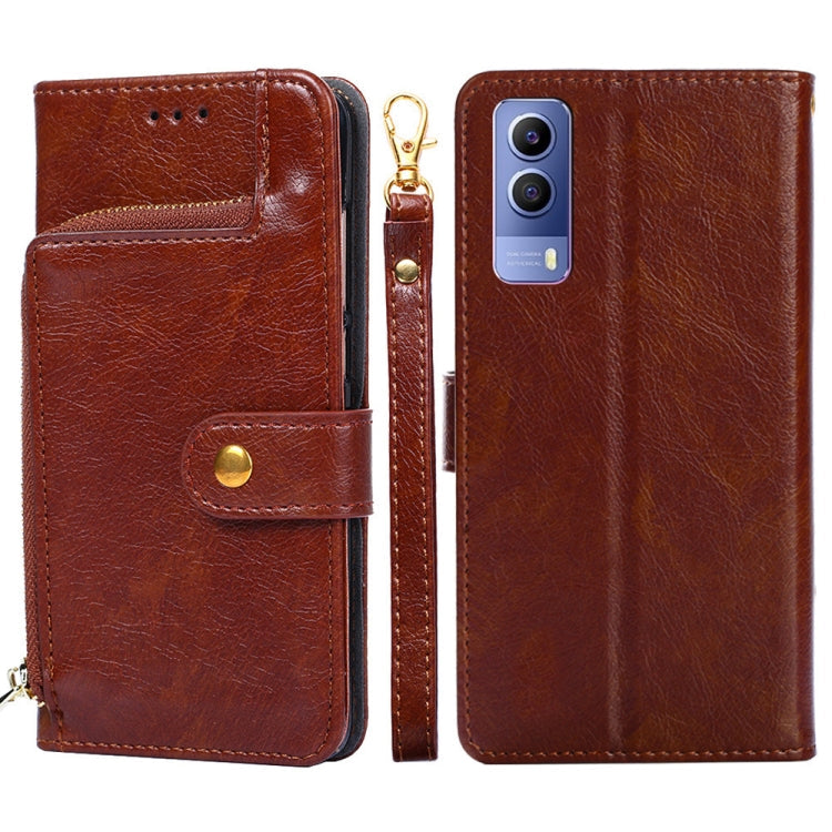 Zipper Bag Leather Phone Case – Card Slot, Leather, TPU, For vivo X80 China, For vivo Y53s 5G/iQOO Z5x/T1x, For vivo Y55s 5G, For vivo Y76s China/Y74s, For Google Pixel 7 5G, For Huawei nova 9 SE 4G For vivo Y53s 5G iQOO Z5x T1x Brown