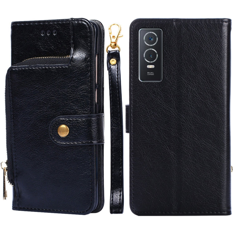 Zipper Bag Leather Phone Case – Card Slot, Leather, TPU, For vivo X80 China, For vivo Y53s 5G/iQOO Z5x/T1x, For vivo Y55s 5G, For vivo Y76s China/Y74s, For Google Pixel 7 5G, For Huawei nova 9 SE 4G For vivo Y76s China Y74s Black