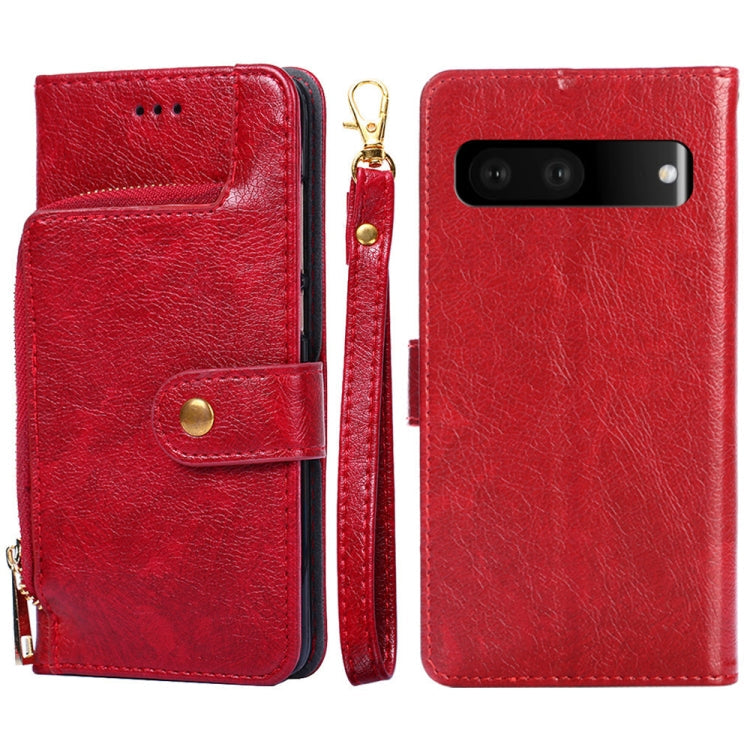 Zipper Bag Leather Phone Case – Card Slot, Leather, TPU, For vivo X80 China, For vivo Y53s 5G/iQOO Z5x/T1x, For vivo Y55s 5G, For vivo Y76s China/Y74s, For Google Pixel 7 5G, For Huawei nova 9 SE 4G For Google Pixel 7 5G Red