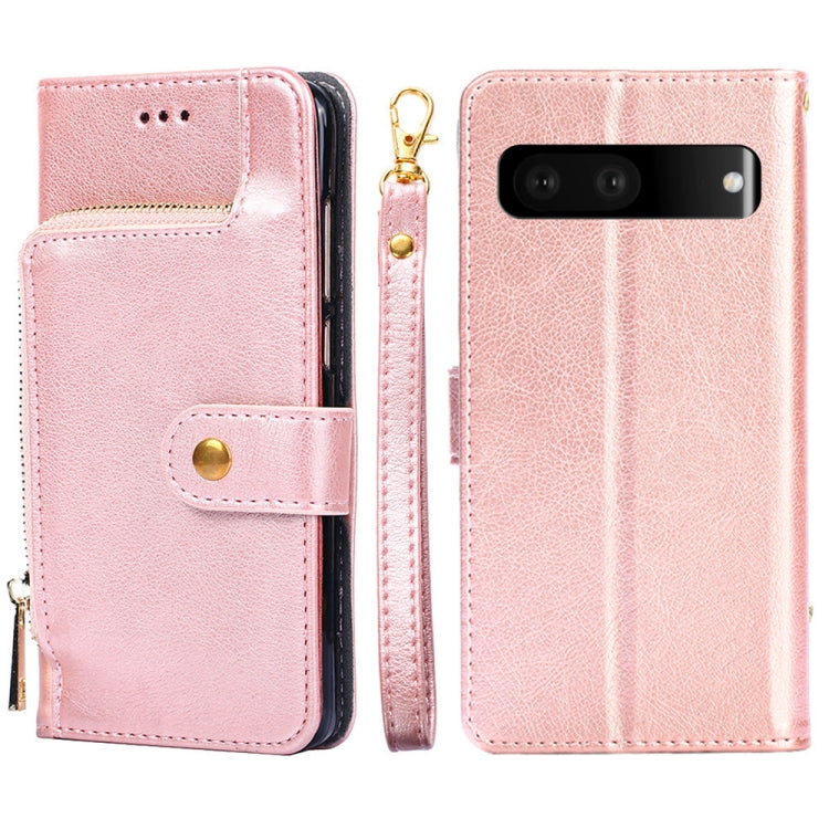 Zipper Bag Leather Phone Case – Card Slot, Leather, TPU, For vivo X80 China, For vivo Y53s 5G/iQOO Z5x/T1x, For vivo Y55s 5G, For vivo Y76s China/Y74s, For Google Pixel 7 5G, For Huawei nova 9 SE 4G For Google Pixel 7 5G Rose Gold