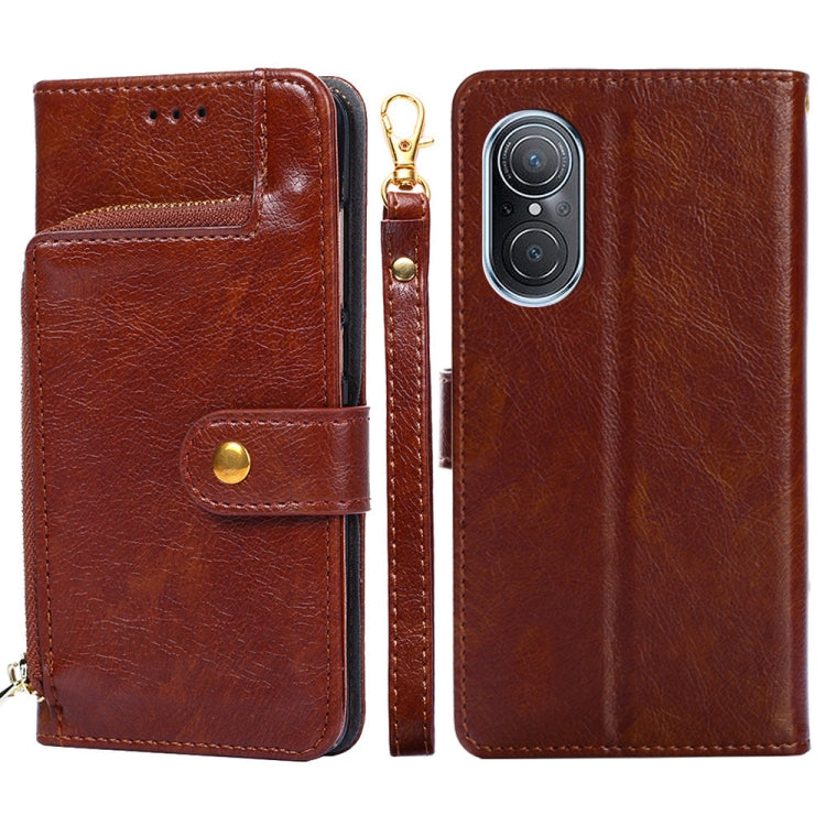 Zipper Bag Leather Phone Case – Card Slot, Leather, TPU, For vivo X80 China, For vivo Y53s 5G/iQOO Z5x/T1x, For vivo Y55s 5G, For vivo Y76s China/Y74s, For Google Pixel 7 5G, For Huawei nova 9 SE 4G For Huawei nova 9 SE 4G Brown