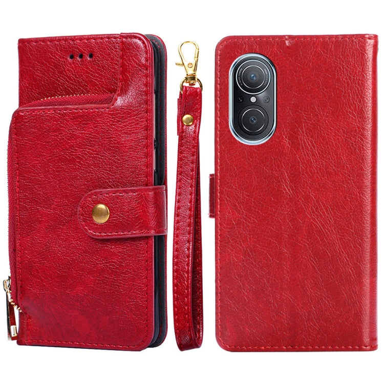 Zipper Bag Leather Phone Case – Card Slot, Leather, TPU, For vivo X80 China, For vivo Y53s 5G/iQOO Z5x/T1x, For vivo Y55s 5G, For vivo Y76s China/Y74s, For Google Pixel 7 5G, For Huawei nova 9 SE 4G For Huawei nova 9 SE 4G Red