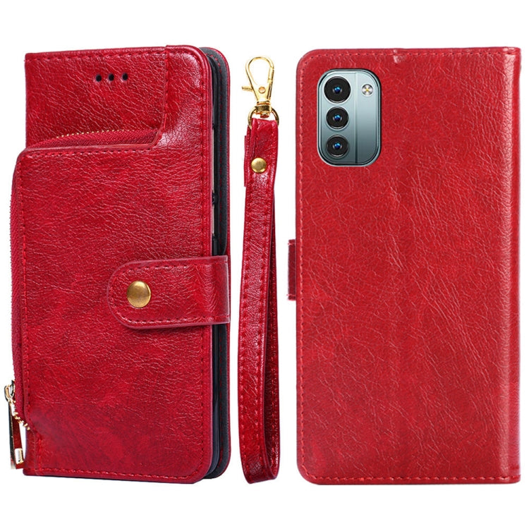 Zipper Bag Leather Phone Case – Card Slot, Leather, TPU, For Nokia G21/G11, For Honor 60 SE, For Honor Magic4, For Honor Magic4 Pro, For Honor X30, For Honor X30i For Nokia G21 G11 Red