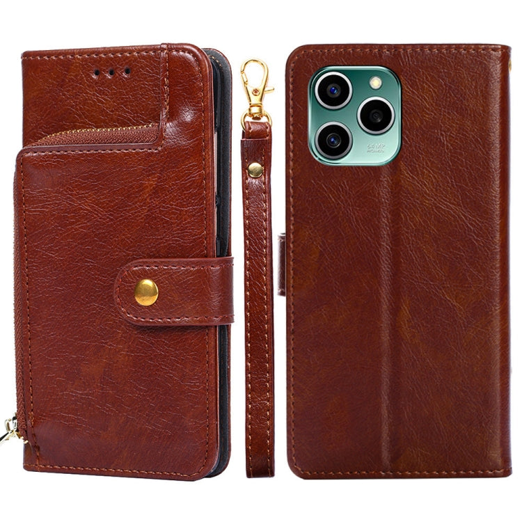 Zipper Bag Leather Phone Case – Card Slot, Leather, TPU, For Nokia G21/G11, For Honor 60 SE, For Honor Magic4, For Honor Magic4 Pro, For Honor X30, For Honor X30i For Honor 60 SE Brown