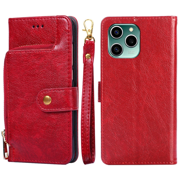 Zipper Bag Leather Phone Case – Card Slot, Leather, TPU, For Nokia G21/G11, For Honor 60 SE, For Honor Magic4, For Honor Magic4 Pro, For Honor X30, For Honor X30i For Honor 60 SE Red