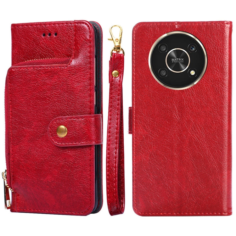 Zipper Bag Leather Phone Case – Card Slot, Leather, TPU, For Nokia G21/G11, For Honor 60 SE, For Honor Magic4, For Honor Magic4 Pro, For Honor X30, For Honor X30i For Honor X30 Red