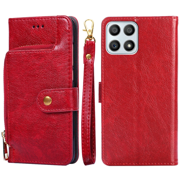 Zipper Bag Leather Phone Case – Card Slot, Leather, TPU, For Nokia G21/G11, For Honor 60 SE, For Honor Magic4, For Honor Magic4 Pro, For Honor X30, For Honor X30i For Honor X30i Red