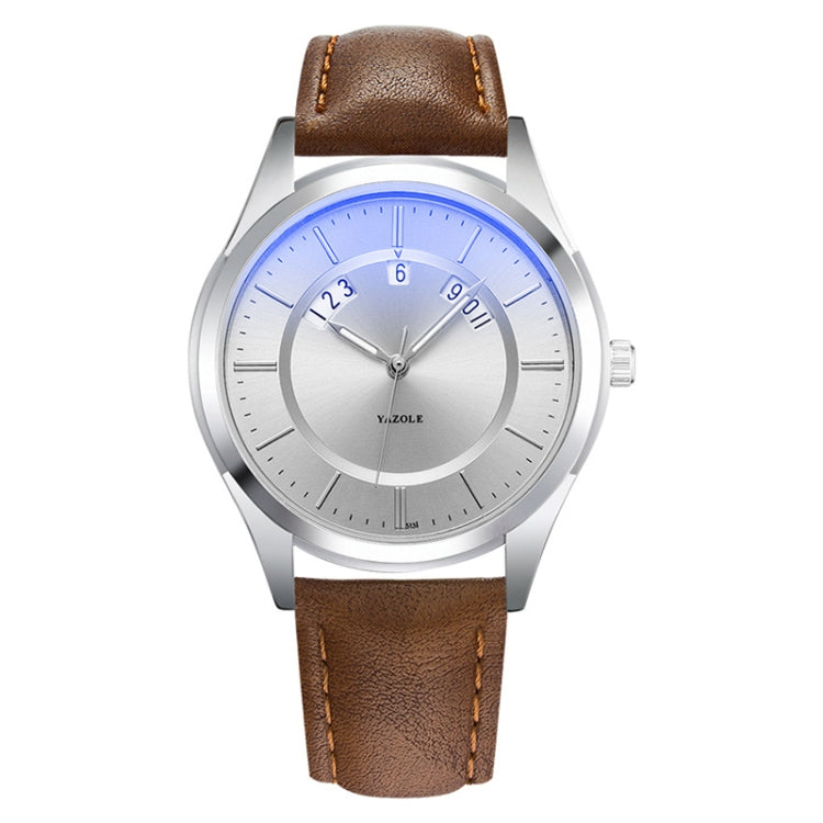 Quartz Watch – Leather #2 Silver+Brown