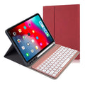 RK11A Backlight TPU Multi Color Light Bluetooth Keyboard Horizontal Flip Leather Case for iPad Pro 11 2020 / 2018 with Holder & Pen Slot Red