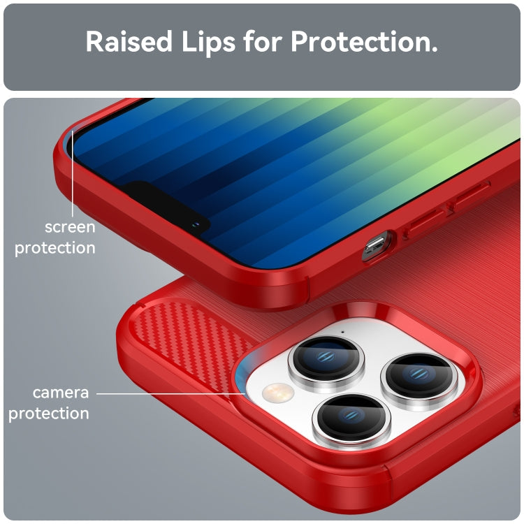 Brushed Texture Carbon Fiber TPU Phone Case, For iPhone 14 Plus, For...