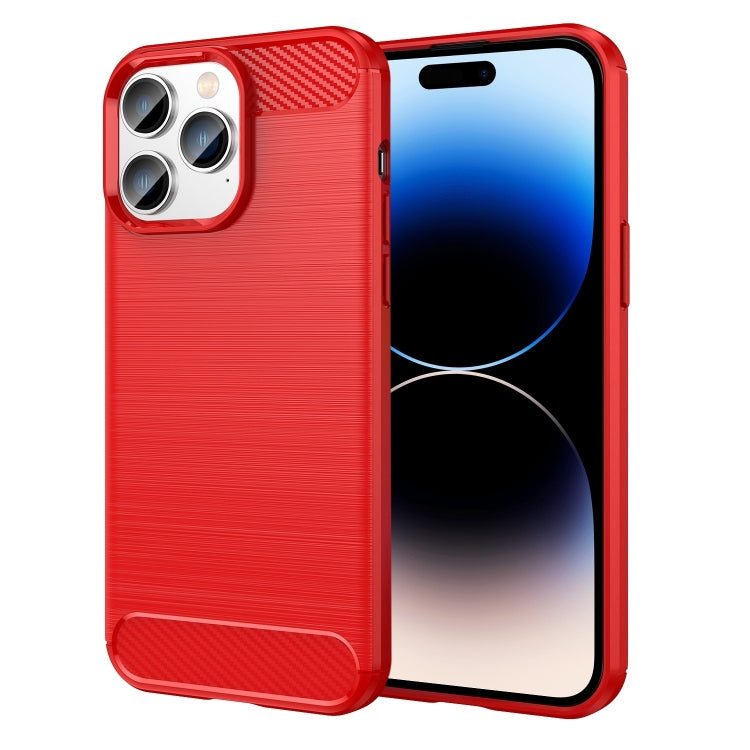 Brushed Texture Carbon Fiber TPU Phone Case, For iPhone 14 Plus, For...