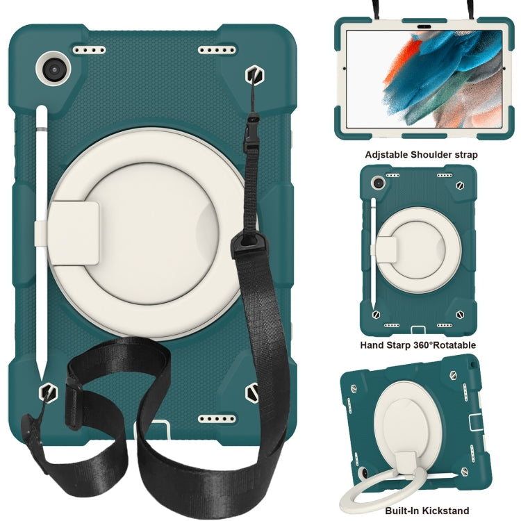 Silicone + PC Full Body Protection Tablet Case With Holder & Strap – Full Body Protection, For Samsung Galaxy Tab A8 10.5 2021, For iPad 10.2 2019/10.2 2020/10.2 2021