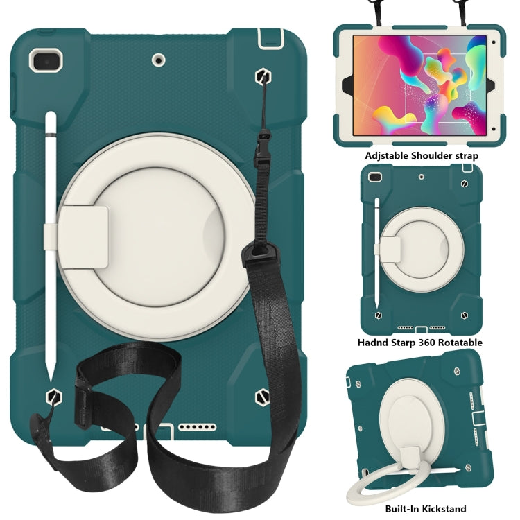 Silicone + PC Full Body Protection Tablet Case With Holder & Strap – Full Body Protection, For Samsung Galaxy Tab A8 10.5 2021, For iPad 10.2 2019/10.2 2020/10.2 2021 For iPad 10.2 2019 10.2 2020 10.2 2021 Dark Green
