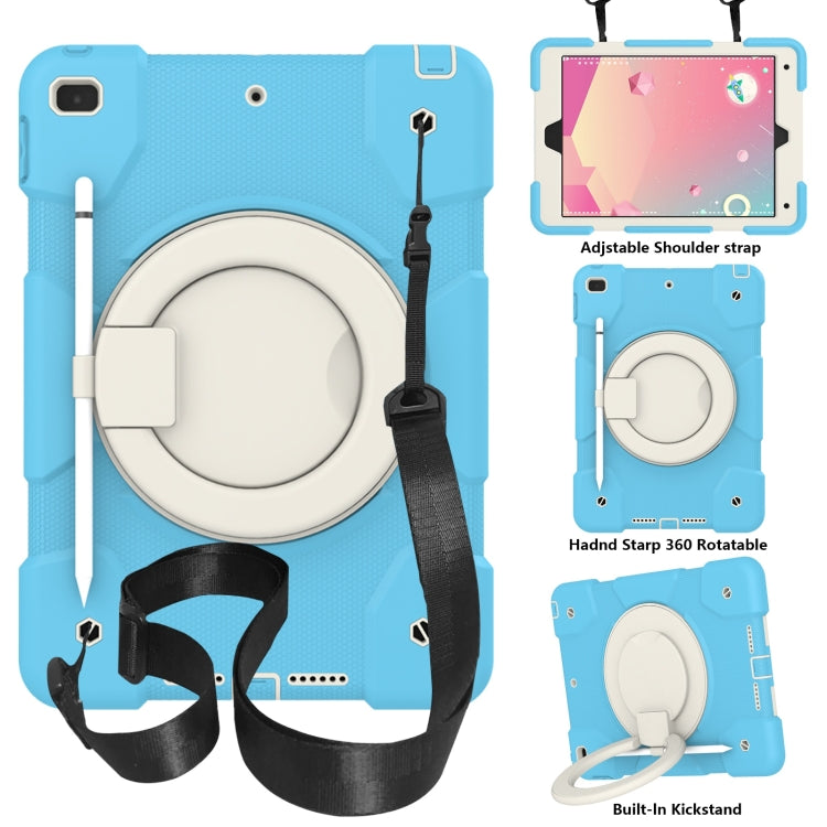 Silicone + PC Full Body Protection Tablet Case With Holder & Strap – Full Body Protection, For Samsung Galaxy Tab A8 10.5 2021, For iPad 10.2 2019/10.2 2020/10.2 2021 For iPad 10.2 2019 10.2 2020 10.2 2021 Sky Blue