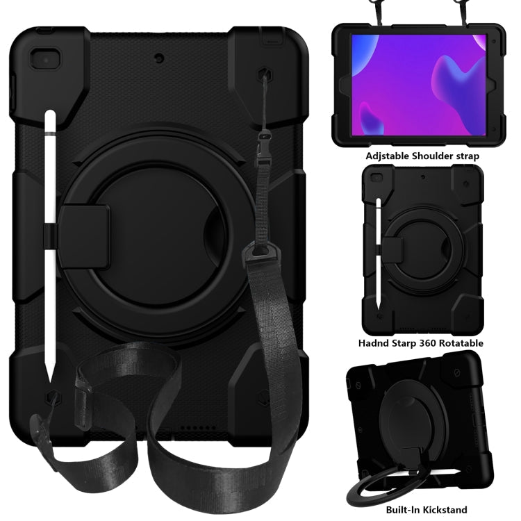Silicone + PC Full Body Protection Tablet Case With Holder & Strap – Full Body Protection, For Samsung Galaxy Tab A8 10.5 2021, For iPad 10.2 2019/10.2 2020/10.2 2021 For iPad 10.2 2019 10.2 2020 10.2 2021 Black