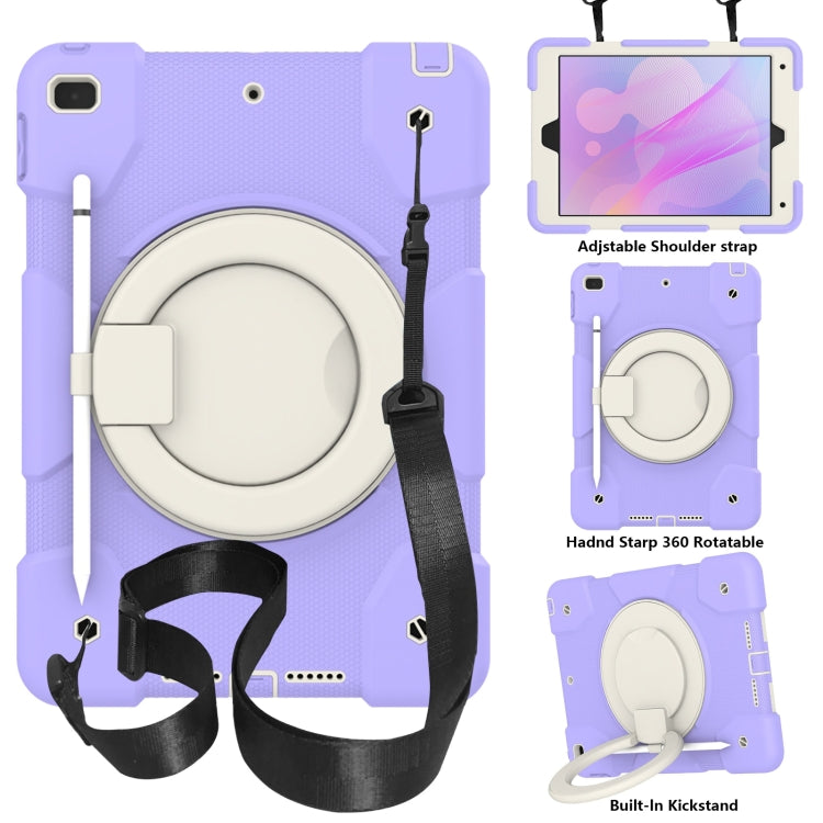 Silicone + PC Full Body Protection Tablet Case With Holder & Strap – Full Body Protection, For Samsung Galaxy Tab A8 10.5 2021, For iPad 10.2 2019/10.2 2020/10.2 2021 For iPad 10.2 2019 10.2 2020 10.2 2021 Purple