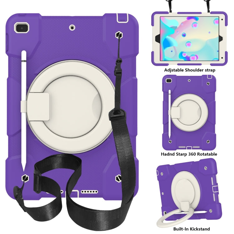 Silicone + PC Full Body Protection Tablet Case With Holder & Strap – Full Body Protection, For Samsung Galaxy Tab A8 10.5 2021, For iPad 10.2 2019/10.2 2020/10.2 2021 For iPad 10.2 2019 10.2 2020 10.2 2021 Dark Purple