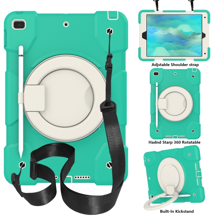 Silicone + PC Full Body Protection Tablet Case With Holder & Strap – Full Body Protection, For Samsung Galaxy Tab A8 10.5 2021, For iPad 10.2 2019/10.2 2020/10.2 2021 For iPad 10.2 2019 10.2 2020 10.2 2021 Mint Green