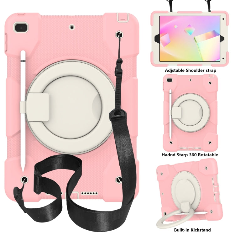 Silicone + PC Full Body Protection Tablet Case With Holder & Strap – Full Body Protection, For Samsung Galaxy Tab A8 10.5 2021, For iPad 10.2 2019/10.2 2020/10.2 2021 For iPad 10.2 2019 10.2 2020 10.2 2021 Pink
