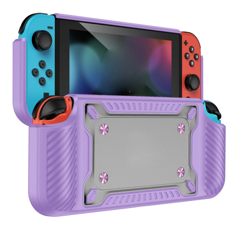 Game Handle Gamepad TPU+PC Protective Case for Switch OLED Lilac