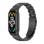 MIJOBS CS Three-Bead Metal Stainless Steel Watch Band, CS CS Black