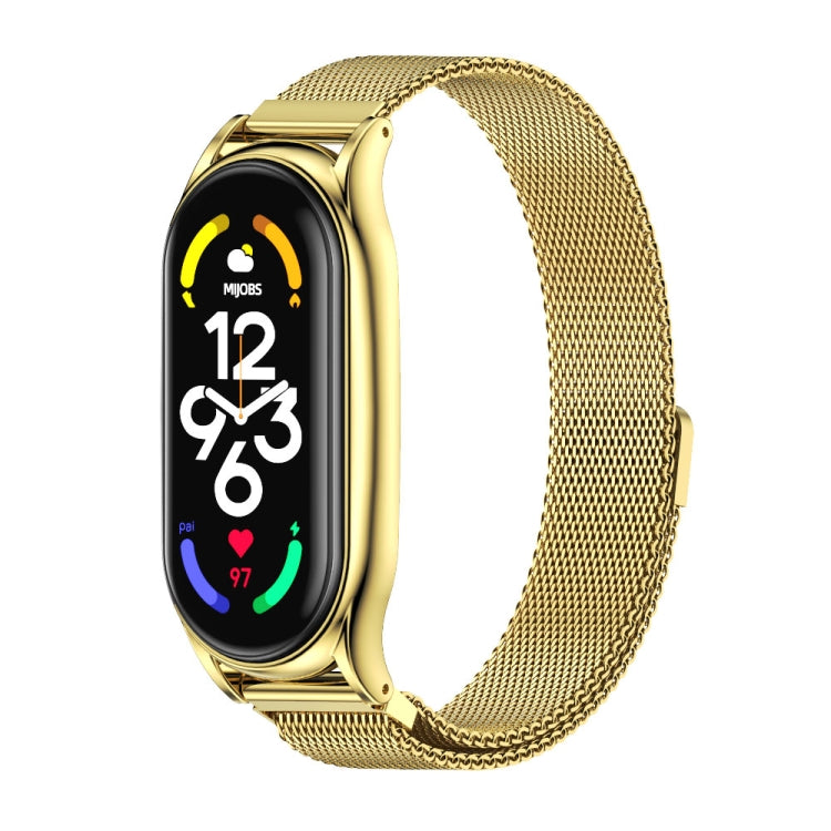 MIJOBS Milan Magnetic Plus Stainless Steel Watch Band, For Xiaomi Mi Band 7 / 7 NFC For Xiaomi Mi Band 7 7 NFC Gold