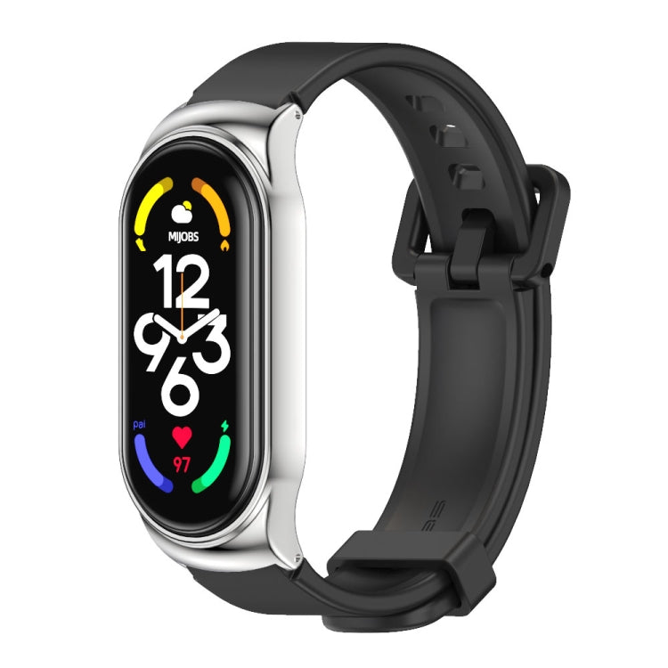 CS Watch Band – NFC, Silicone (Xiaomi Mi Band 7) For Xiaomi Mi Band 7 7 NFC Black Silver